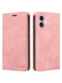 Калъф от еко кожа тип портмоне за Apple iPhone 16 - розов