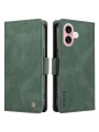 Калъф от еко кожа тип портмоне за Apple iPhone 16 - зелен