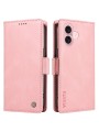 Калъф от еко кожа тип портмоне за Apple iPhone 16 - розов