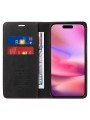 Калъф от еко кожа тип портмоне за Apple iPhone 16 - черен