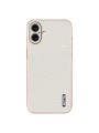 Предпазен гръб от еко кожа с крокодилски шарки за Apple iPhone 16 Plus - бял