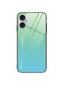 Предпазен гръб от закалено стъкло за Apple iPhone 16 Plus - зелен и син и черен