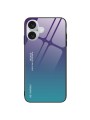 Предпазен гръб от закалено стъкло за Apple iPhone 16 Plus - лилав и син и черен