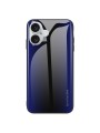 Предпазен гръб от закалено стъкло и мек термопластичен полиуретан за Apple iPhone 16 Plus - син