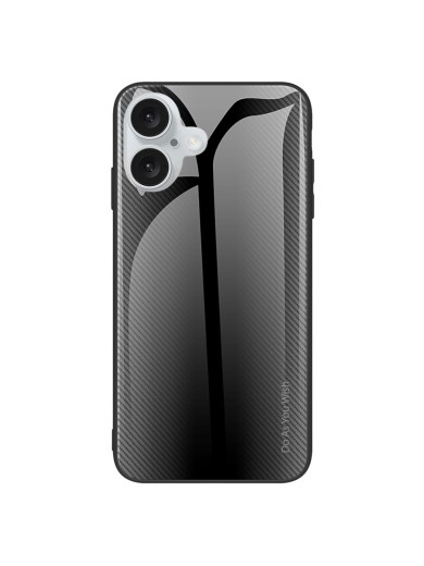 Предпазен гръб от закалено стъкло и мек термопластичен полиуретан за Apple iPhone 16 Plus - черен Предпазен гръб от закалено стъкло и мек термопластичен полиуретан за Apple iPhone 16 Plus - черен