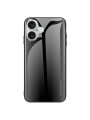 Предпазен гръб от закалено стъкло и мек термопластичен полиуретан за Apple iPhone 16 Plus - черен