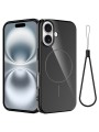 Предпазен гръб с каишка съвместим с MagSafe за Apple iPhone 16 Plus - черен
