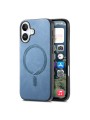 Предпазен гръб от еко кожа съвместим с MagSafe за Apple iPhone 16 Plus - син