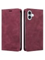 Калъф от еко кожа тип портмоне за Apple iPhone 16 Plus - червен