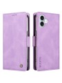 Калъф от еко кожа тип портмоне за Apple iPhone 16 Plus - лилав