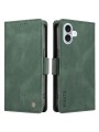 Калъф от еко кожа тип портмоне за Apple iPhone 16 Plus - зелен