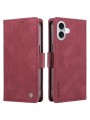 Калъф от еко кожа тип портмоне за Apple iPhone 16 Plus - червен