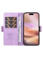 Калъф от еко кожа тип портмоне за Apple iPhone 16 Plus - лилав