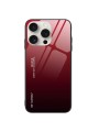Предпазен гръб от закалено стъкло за Apple iPhone 16 Pro - червен и черен