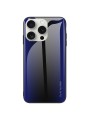 Предпазен гръб от закалено стъкло и мек термопластичен полиуретан за Apple iPhone 16 Pro - син