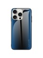 Предпазен гръб от закалено стъкло и мек термопластичен полиуретан за Apple iPhone 16 Pro - син