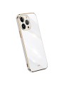 Предпазен удароустойчив гръб с галванизирана рамка за Apple iPhone 16 Pro - бял