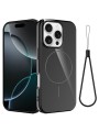 Предпазен гръб с каишка съвместим с MagSafe за Apple iPhone 16 Pro - черен