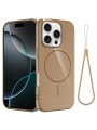 Предпазен гръб с каишка съвместим с MagSafe за Apple iPhone 16 Pro - златист