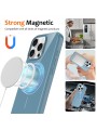 Предпазен гръб с каишка съвместим с MagSafe за Apple iPhone 16 Pro - син