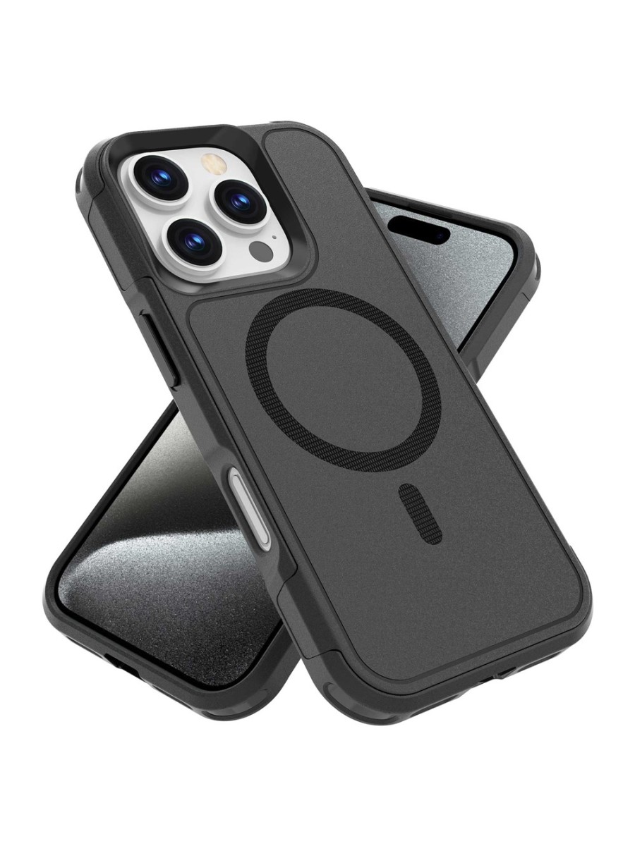 Предпазен гръб съвместим с MagSafe за Apple iPhone 16 Pro - черен