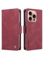 Калъф от еко кожа тип портмоне за Apple iPhone 16 Pro - червен