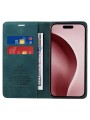 Калъф от еко кожа тип портмоне за Apple iPhone 16 Pro - зелен