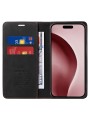 Калъф от еко кожа тип портмоне за Apple iPhone 16 Pro - черен