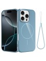Предпазен гръб с каишка съвместим с MagSafe за Apple iPhone 16 Pro Max - син