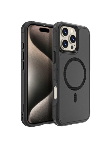 Предпазен гръб съвместим с MagSafe за Apple iPhone 16 Pro Max - черен