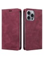 Калъф от еко кожа тип портмоне за Apple iPhone 16 Pro Max - червен