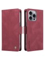 Калъф от еко кожа тип портмоне за Apple iPhone 16 Pro Max - червен