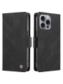 Калъф от еко кожа тип портмоне за Apple iPhone 16 Pro Max - черен