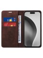 Калъф от еко кожа тип портмоне за Apple iPhone 16 Pro Max - кафяв