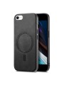 Предпазен гръб от еко кожа съвместим с MagSafe за Apple iPhone 16e - черен
