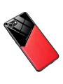 Предпазен гръб с покритие от еко кожа за Apple iPhone 16e - червен