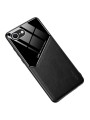 Предпазен гръб с покритие от еко кожа за Apple iPhone 16e - черен