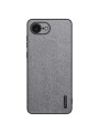 Удароустойчив гръб от еко кожа  с дървесна текстура за Apple iPhone 16e - сив