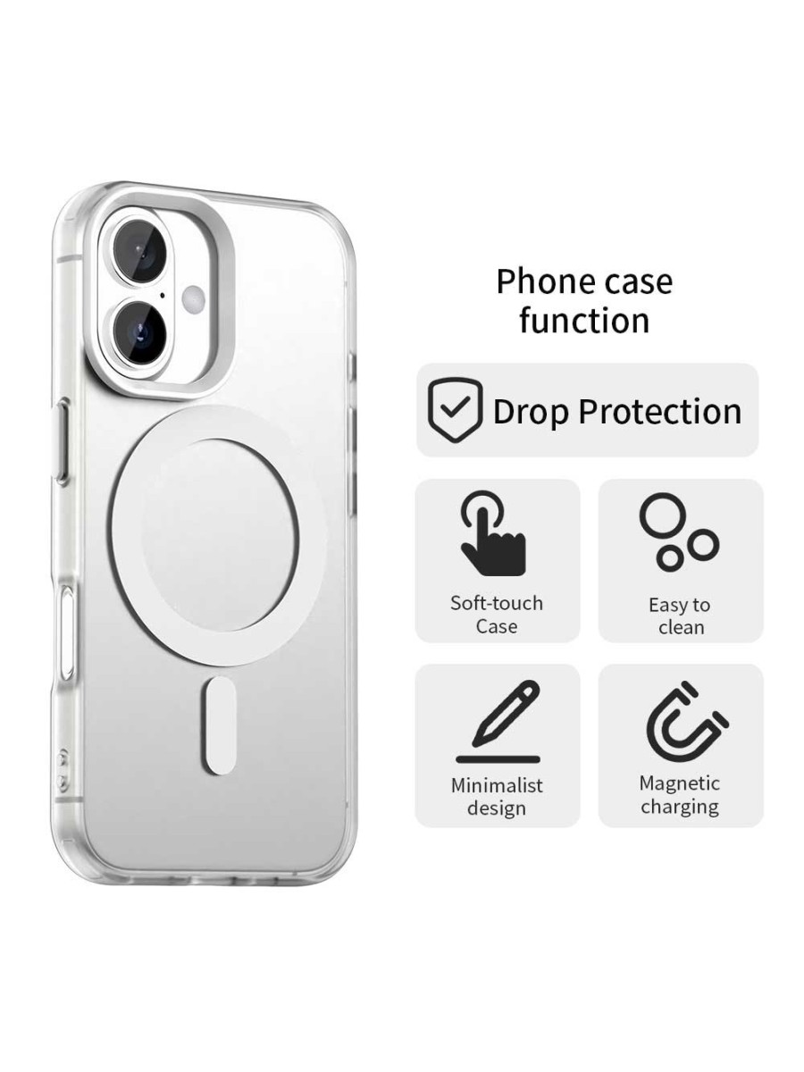 Предпазен гръб съвместим с MagSafe за Apple iPhone 17 - бял