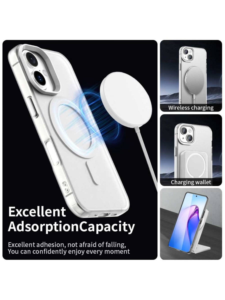 Предпазен гръб съвместим с MagSafe за Apple iPhone 17 - бял