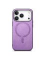 Предпазен гръб от еко кожа съвместим с MagSafe за Apple iPhone 17 Pro Max - лилав