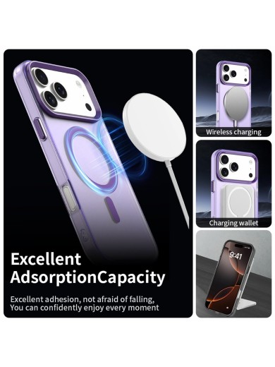 Предпазен гръб съвместим с MagSafe за Apple iPhone 17 Pro Max - лилав