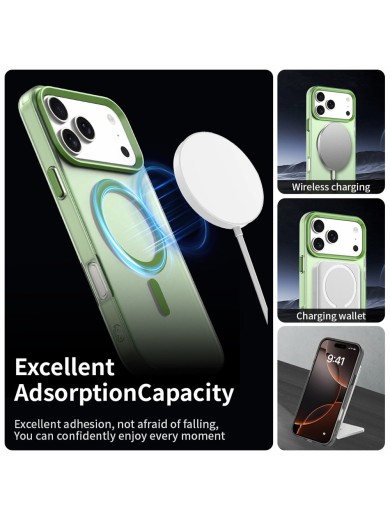 Предпазен гръб съвместим с MagSafe за Apple iPhone 17 Pro Max - зелен
