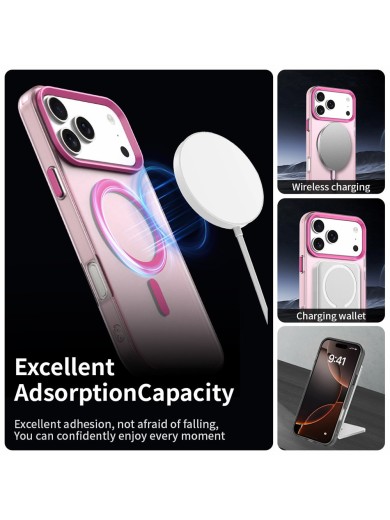 Предпазен гръб съвместим с MagSafe за Apple iPhone 17 Pro Max - червен