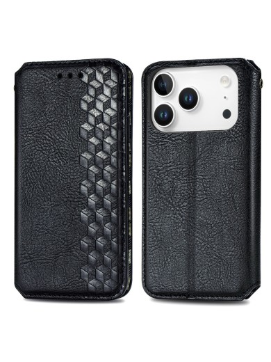 Калъф от еко кожа тип портмоне за Apple iPhone 17 Pro Max - черен