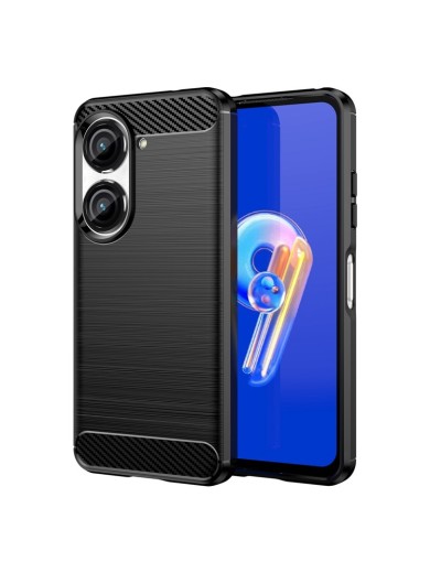 Мек удароустойчив гръб с текстура на карбонови влакна за Asus Zenfone 9 - черен Мек удароустойчив гръб с текстура на карбонови влакна за Asus Zenfone 9 - черен
