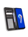 Калъф от еко кожа с ретро текстура тип портмоне за Asus Zenfone 9 - черен