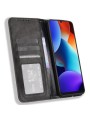 Калъф от еко кожа с ретро текстура тип портмоне за Blackview Color 8 - черен
