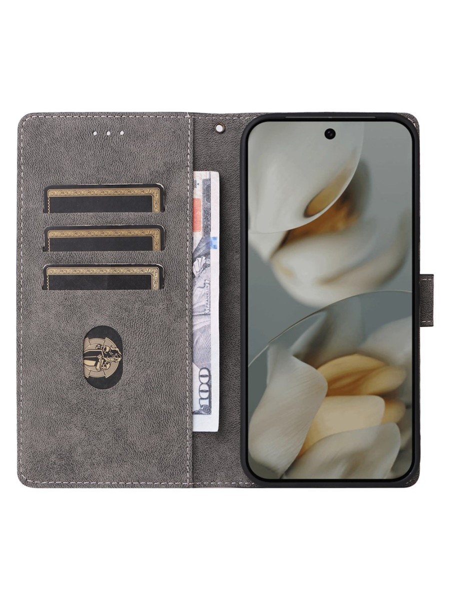 Калъф от еко кожа тип портмоне с RFID блокиране за Google Pixel 10 Pro XL - черен