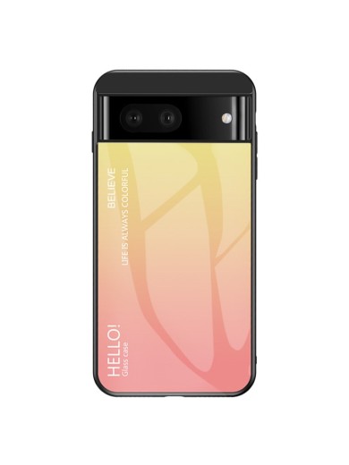 Предпазен гръб от закалено стъкло за Google Pixel 7a - жълт